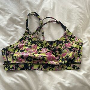 LULULEMON SIZE 12 sports bra multicolored floral pattern